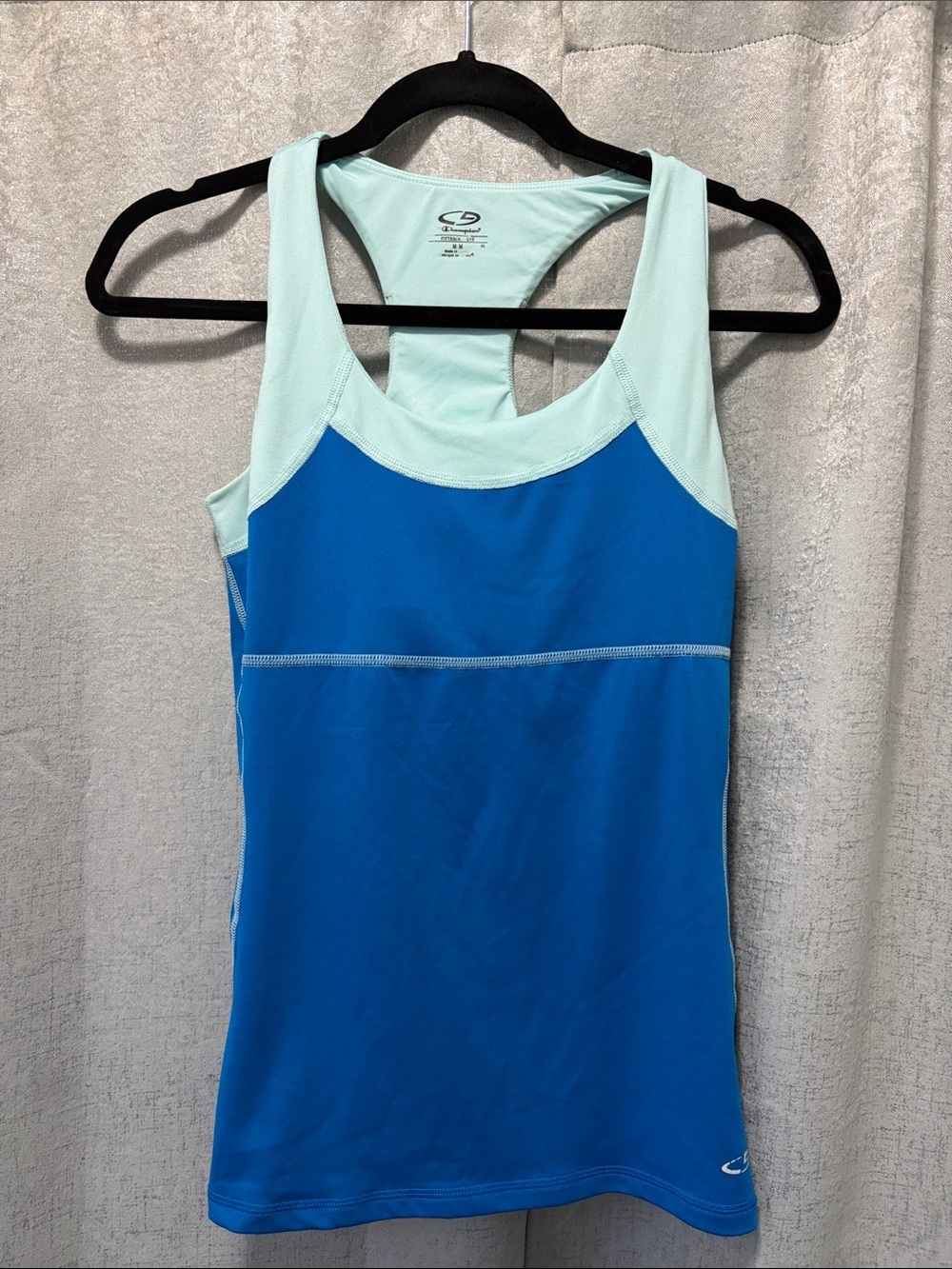 Champion Blue Tank with Mint Racerback Accents